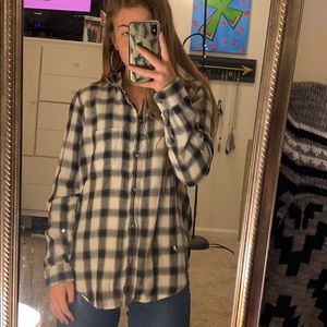 Black and White American Eagle Flannel